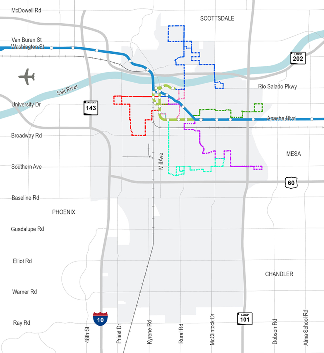 Weekday Off-Peak Frequent Service Map